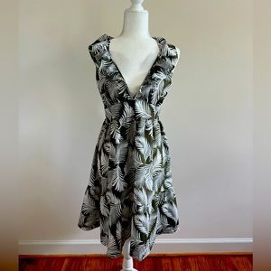 Tropical Beach Ruffle Crossback Dress